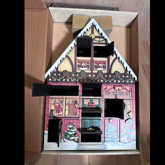 Wooden Christmas House Advent Calendar Reusable Holiday Decor from Byers Choice - Picture 6 of 15